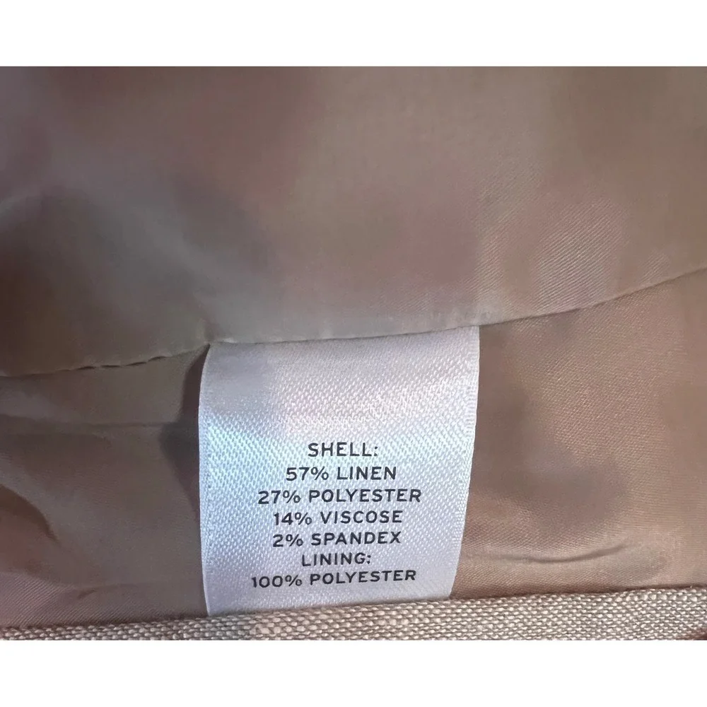 Halogen Womens Linen Blend Pencil Skirt Beige Size 8 Professional HA274781